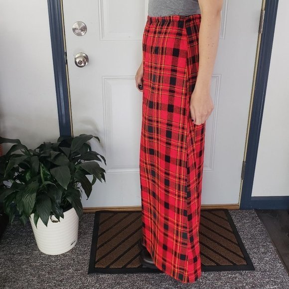 Vintage 60s/70s Plaid‎ Homemade Maxi Skirt - Picture 2 of 3
